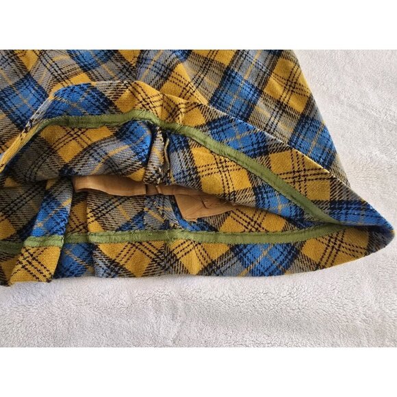 Vintage Wool Skirt Junior Womens Blue Plaid By Jantzen - Picture 5 of 7
